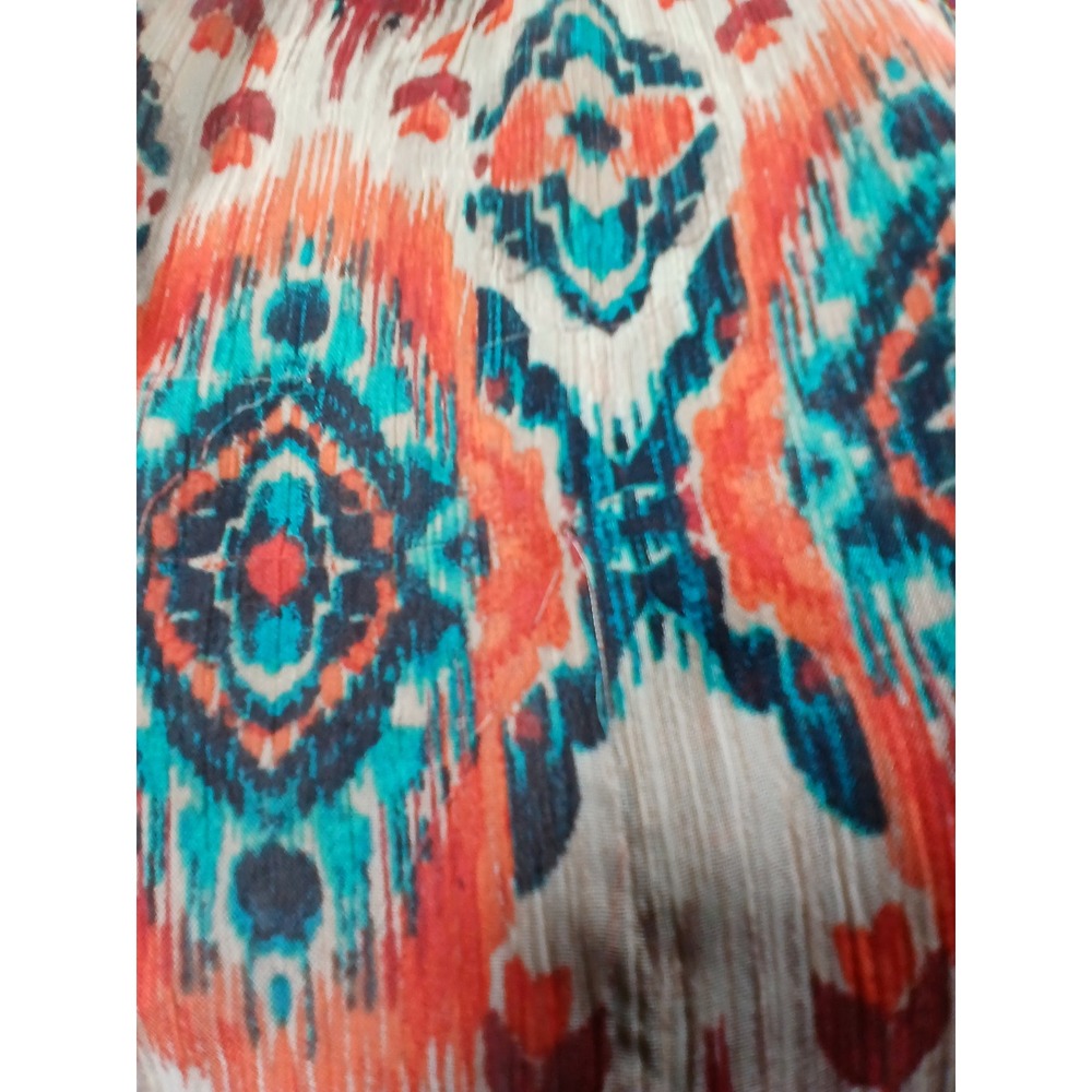 Exhilaration. Boho Open Front Vest Ikat Floral. Casual Layering Resort/Beach - Picture 6 of 6
